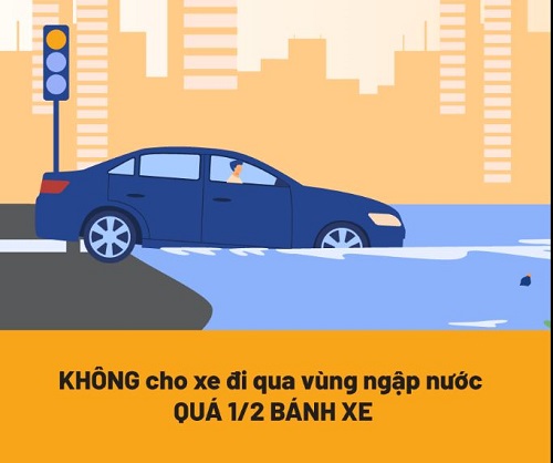 không lái xe nếu vùng ngập nước quá sâu